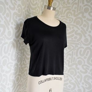 Reformation Black Cropped T-Shirt - Super Soft Jersey!